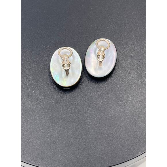 Margo Morrison Sterling Silver Abalone Mother of Pearl Doublet Stud Clip Earring - Picture 8 of 8